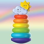 PlayMagic Rainbow Rocking Ring Stacker | 5 Ring Multicolored Sorting Tower | Learning for Infants & Toddlers Kids| Educational Interactive Baby Toy | Best Birthday & Return Gift|Made in India- Amazon