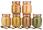 HAPPI Multipurpose Unbreakable Plastic Transparent Storage Containers For Kitchen Airtight Masala Box Dabba Spice, Cereal, Dry Fruits Spice Box 750 Ml With Spoons (Set Of 6 Pcs – Brown)- Amazon