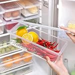 Fridge Storage Boxes, Fridge Organizer with Removable Drain Plate Fridge Storage Containers Keeps Fruits, Vegetables, Meat, Fish Fresh Longer 1500 ML Container Box (2)- Amazon