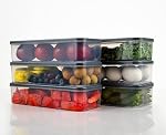 1200ML Freezer Storage Containers Set– Premium Kitchen Storage Boxes for Vegetables, Fruits & Food Storage, Airtight and Durable(Pack of 6)- Amazon