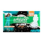 Whisper Bindazzz Nights 10 XXXL Sanitary Pads, Upto 0% Leaks All Night Long, For Super Heavy Flow, Nearly 75% Longer with Wider Back, Double hug wings keep pad in place , Disposable Wrapper- Amazon