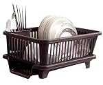 PANCA Plastic Kitchen Dish Rack Organizer with Drying Tray | Durable Utensil Drainer Basket for Plates, Bowls & Spoons | Countertop Storage Stand (Green & Brown, 45 x 32 x 18 cm)- Amazon