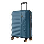 Safari Medium Insignia 8 Wheels 71cm Size Check-in Trolley Bag, TSA Lock, Hard Case Polycarbonate, 360º Wheeling Luggage, Travel Bag, Suitcase for Travel, Trolley Bags for Travel, Ink Blue- Amazon