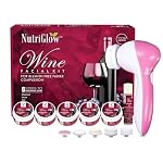 NutriGlow Wine Facial Kit for Women for Glowing Skin, 6-Pieces Skin Care Set with Deep Cleanser, Scrub, Nourishing Gel, Tan Removal, Mask Pack and Serum, 250gm+10ml Free Face Massager- Amazon