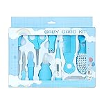 GLUN Baby Grooming Kit, 10 in 1 Portable New Born Baby Grooming Set, Silicone Finger Brush, Hair Brush, Comb, Baby Nail Scissor, Tweezer, Nail Filer, Baby Nail Cutter,Multicolor- Amazon