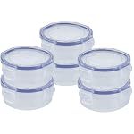 Clip and Lock Fridge Airtight Plastic Storage Container – BPA-Free, Transparent Kitchen Jar for Spices, Grocery & Dry Fruits – Leakproof & Stackable Food Organizer Set of 6 (100 ml)- Amazon