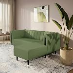 Interio by Godrej Paramount L-Shape 3 Seater Left Hand Side Fabric Sofa, 1-Year Warranty, Solid Wood, Green- Amazon