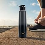 Clazkit Dual Colored Stainless Steel Water Bottle |ISI Certified Leakproof, Durable for School Kids, Fridge, Sports, Gym, Yoga & Office – Easy to Clean & Reusable-1000ml – Black- Amazon