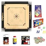 Carrom Board 36 INCH Full Size with 3″ Border & (Super) with STRICKER & Accessories and Vista 11 INCH Ludo Snakes and Ladder- Amazon