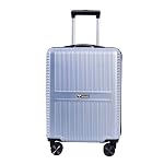 Impulse Urban Polycarbonate (PC) Trolley Bag for Travel Large Cabin Check in, Luggage Bag Travel Hard Case with 8 Wheels 360 Degree Wheeling System (Silver, Large)- Amazon
