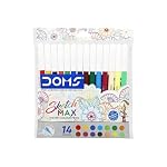 Doms Sketch MAX 14 Shades Watercolour Sketch PENS | Brilliant & Intense 14 Colours | Unique Push Resisitant Tip | Ventilated Caps- Amazon