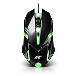 Ant Globe 12 Wired Optical Gaming Mouse – 2400 DPI High-Precision Sensor, Multicolour RGB Backlight, 4 Responsive Buttons, Ergonomic Lightweight Design for PC, Mac, Laptop & Desktop (Black)- Amazon