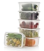Fridge Storage Containers with Secure-Sealing Lids, Freshness-Boosting Organizer for Fruits, Vegetables, Meat, and Fish – Keeps Food Fresh Longer (Set of 4)- Amazon