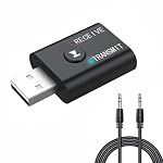 TECHONTO® Bluetooth 5.0 2-in-1 Transmitter & Receiver Converter – Wireless Audio Adapter for Car & Home, USB Powered, 3.5mm Aux, Hands-Free Calls, Compatible with TV, PC, Speakers, Headphones- Amazon
