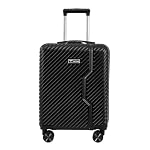 Impulse Vivid Polycarbonate (PC) Trolley Bag for Travel Small Cabin Check in, Luggage Bag Travel Hard Case with 8 Wheels 360 Degree Wheeling System (Black, Medium Checked)- Amazon