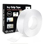 GLUN Double Sided Tape Heavy Duty Multipurpose Nano Adhesive Grip Tape | Removable, Washable, Traceless, Reusable Sticky Strips for Wall Mounting, Home & Office, 9 x 9 Cm- Amazon
