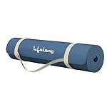 Lifelong Yoga Mat for Gym, Yoga & Home Workout | EVA Material 4mm Thick Anti-Slip Exercise & Fitness Mat with Carry Strap for Men & Women | Blue- Amazon