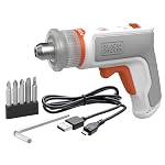 BLACK + DECKER BCRTA01-B1 4V 5mm Cordless Electric Screwdriver Furniture Assembly Tool- Amazon
