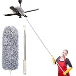 DAZIBAO® Microfiber Long Feather Duster- Bendable & Detachable Fan Cleaning Duster with 100 inches Expandable Pole Handle, Washable, Stainless Steel Handle for Ceiling, Wall, Window Blinds, Furniture- Amazon