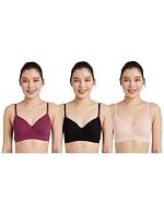 Symbol Women Cotton Stretch Padded Wire Free Medium Coverage T-Shirt Bra- Amazon