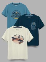 Hellcat Boys Printed Cotton Blend Regular T Shirt (Multicolor, Pack of 3)- Flipkart