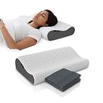 Lifelong Memory Foam Cervical Pillow with Extra Cover for Neck Support | Orthopedic Contour Foam Pillow for Neck Pain with Breathable Cover | Fits Side & Back Sleepers | Pain Relief for Adults- Amazon