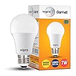 Wipro Garnet 7W LED Bulb for Home & Office |Warm White (2700K) | E27 Base|220 Degree Light Coverage |4Kv Surge Protection |400V High Voltage Protection |Energy Efficient | Pack of 1- Amazon