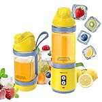 Amazon Basics Portable Blender for Juices, Smoothies and Shakes | 700 ml Convertible Jar | Dual Mode | LED Lights | Waterproof | 3×1600 mAh Batteries | 1 year Warranty- Amazon