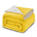 BUMTUM Super Soft New Born Baby Double Layer AC Blanket | Wrapper Sheet for Baby Boys & Baby Girls | Lightweight | Super Comfortable (130 x 105cm, Yellow)- Amazon