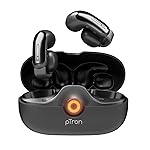 pTron Bassbuds Vortex Clips Wireless Open Ear Earbuds w/Chrome Finish, SafeBeats Tech, 50Hrs Playtime, Dual HD Mic w/AI-ENC, 10mm Driver, Pristine Sound, BTv5.4 Earclips, IPX5,Type C Charging(Black)- Amazon