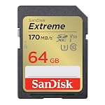 SanDisk Extreme SD UHS I 64GB Card for 4K Video for DSLR and Mirrorless Cameras 170MB/s Read & 80MB/s Write- Amazon