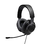 JBL Quantum 100 Wired Over Ear Gaming Headphones with Mic, 40mm Realistic Dynamic Drivers, Detachable Boom Mic, 1kHz Sensitivity, Memory Foam Cushioning, PC/Mobile/PS/Xbox/Nintendo/VR Compatible-Black- Amazon