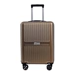 Impulse Urban Polycarbonate (PC) Trolley Bag for Travel Small Cabin Check in, Luggage Bag Travel Hard Case with 8 Wheels 360 Degree Wheeling System (Brown, Small)- Amazon
