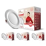 Murphy 6W Bright LED Downlight – Cool White, Slim Round Recessed Ceiling Light, 3-Inch Junction Box Compatible, Anti-Glare Diffuser, Energy Efficient (Pack of 4, 2-Year Warranty)- Amazon