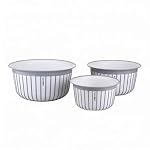 Solimo Plastic Linea Containers without Lid Food Grade Set of 3(1.3L,2.3L and 3.8L) |BPA-Free Multipurpose Kitchen Bowls for Mixing and Serving, Grey- Amazon