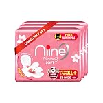 NIINE Naturally Soft Ultra Thin XL+ Sanitary Napkins for Heavy Flow (Pack of 3) 150 Pads with Free Biodegradable Disposal Bags- Amazon
