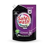 Safewash Front Load Matic Premium Liquid Detergent 1L Refill Pouch with Colour-Protect Technology | 2x Stain Removal | For All Types of Fabrics- Amazon