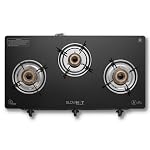 BLOWHOT Manual Ignition Premium Design Majesty 3 Burners Gas Stove (ISI Certified) – 2 Year Warranty, Heavy Brass Tri-Pin Burner, Thick Toughened Glass Top, LPG Compatible Cooktop for Modular Kitchen- Amazon