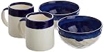 The Earth Store Studio Pottery Dual Tone White and Blue Coffee Mug with Snack Bowl- Set of 2 Each, Microwave and Dishwasher Safe Coffee Mug Set of 2 | Serving Bowl Set of 2 | Snack Bowls- Amazon