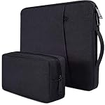 Dynotrek Zipper 15.6 inch Laptop Sleeve Case, with Charger Pouch Shockproof Protective Notebook Cover, Accessory Pocket, Briefcase Carrying Computer Hand Bag, HP, ASUS, Dell, Lenovo, Acer -Black- Amazon