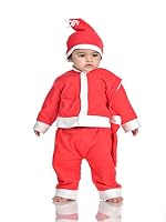 BookMyCostume Santa Boy Dress Set of 4 (Jacket, Bottom, Bag, & Cap) Kids Christmas Costume 4-5 years- Amazon