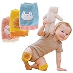BabyMoon | Set of 3| Designer Baby Kneepads for Protection Knee Pads for Crawling, Anti-Slip Safety Protector | penguin | Tiger | Cat- Amazon