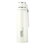 Cello Puro Steel-X Benz 900 PU Insulated Water Bottle 900 ml, White | BPA Free, Leakproof, ISI Certified |Hot & Cold Bottle for Gym, Office, College, Travel, Camping, Indoor & Outdoor Sports & Yoga- Amazon