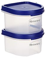 Floraware Modular Plastic Storage Containers | Airtight Jars with Lids | Stackable Design for Grains, Spices, Snacks & More | Transparent & Space-Saving (Blue, Small)- Amazon