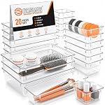E-COSMOS® 20-Pack Transparent Drawer Organizers, Durable Polypropylene Storage Boxes, Multi-Purpose Divider Trays for Dressing Table, Vanity, Kitchen, and Office- Amazon