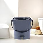 Kuber Industries 7 Ltr Plastic Dustbin for Home with Pedal, Lid & Handle | Dustbin for Kitchen, Bathroom & Office | Garbage Bin for Wet or Dry Waste | Check Dhakkan- Grey & Black- Amazon