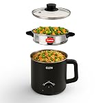 Glen Electric Kettle with Steamer 1.5L, 600W | Multipurpose Kettle for Tea, Coffee, Milk, Eggs, Soup & Noodles | Egg Boiler, Food Steamer, Dual Heat Settings, Auto Shut-Off SA9016 MCK- Amazon