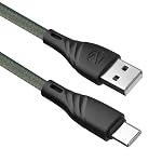 Zebronics USB to Type C Braided Nylon Cable, 33W, 3A Max, 1.5 Meters, Rapid Charging, 15000+ Bends Tested, Charge & Sync, Durable, Samsung, OnePlus, Xiaomi, Realme, Oppo (UT300, Green)- Amazon
