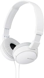 Sony MDR-ZX110A On Ear Stereo Wired Headphones (White), Without Mic- Amazon