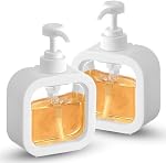 Multipurpose Liquid Soap Refillable Plastic Dispenser Hand Wash, Dish Wash, Shampoo, Conditioner, Shower Gel Lotion for Bathroom and Kitchen 300ml (Pack of 2) (White)- Amazon